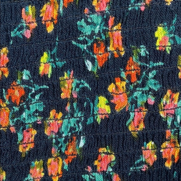 Free People NWT FP1 Maia Smocked Short - Floral Black Combo - Size Small - Picture 14 of 14